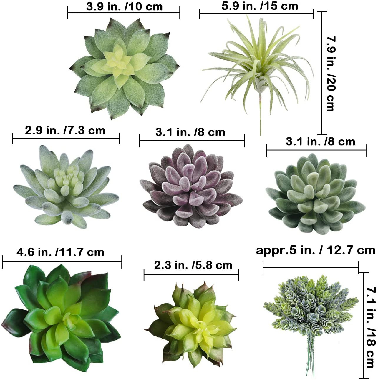 15 Pack Assorted Artificial Su - Echeveria Succulent 评论和价格